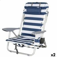 Strandstol Aktive Blå Hvid 50 x 76 x 45 cm (2 enheder)