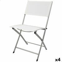 Polstrede Campingstol Aktive Hvid 46 x 81 x 55 cm (4 enheder)