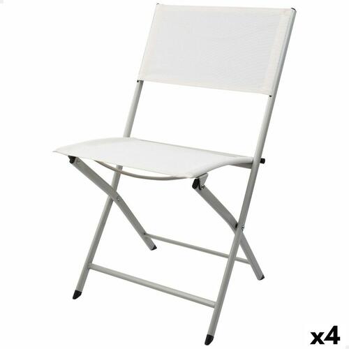 Polstrede Campingstol Aktive Hvid 46 x 81 x 55 cm (4 enheder)