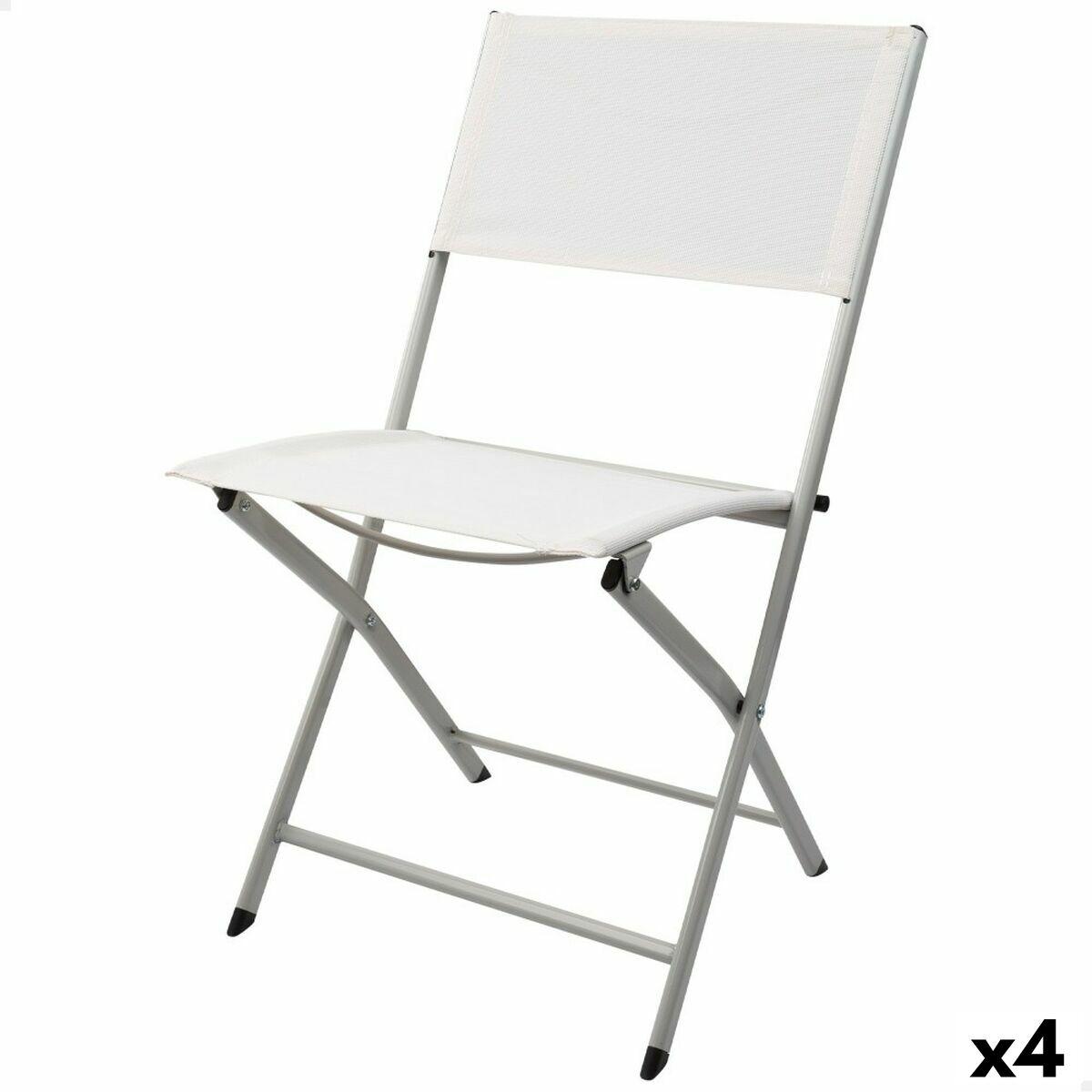 Polstrede Campingstol Aktive Hvid 46 x 81 x 55 cm (4 enheder)
