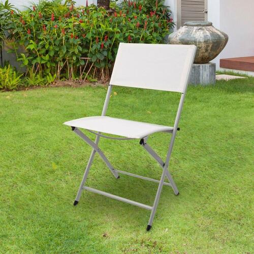 Polstrede Campingstol Aktive Hvid 46 x 81 x 55 cm (4 enheder)