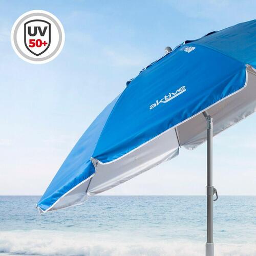 Parasol Aktive Blå Polyester Aluminium 220 x 225 x 220 cm (6 enheder)