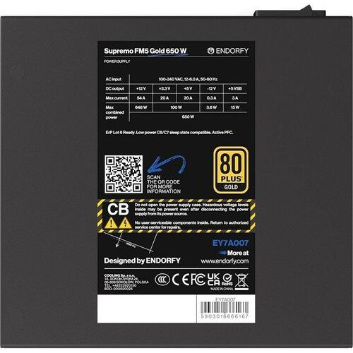 Strømforsyning Endorfy EY7A007 ATX 650 W 80 Plus Gold