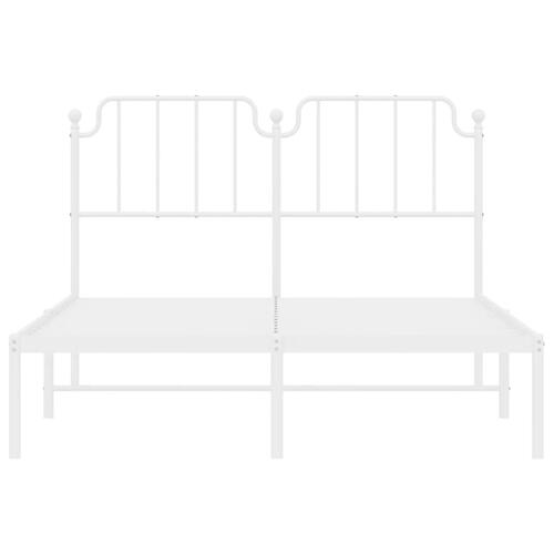 Sengeramme med sengegavl 150x200 cm metal hvid