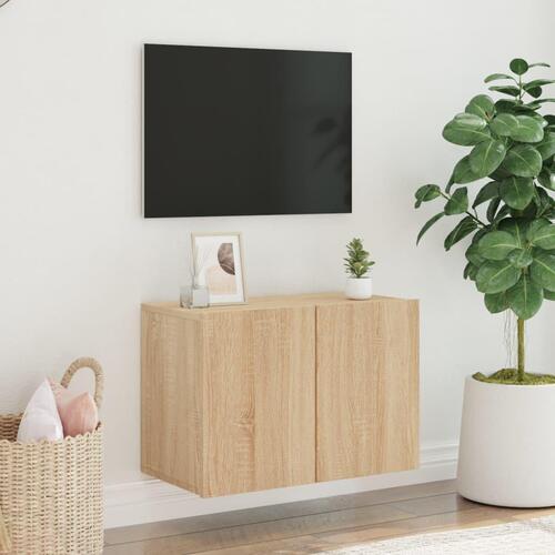Væghængt tv-bord 60x30x41 cm sonoma-eg