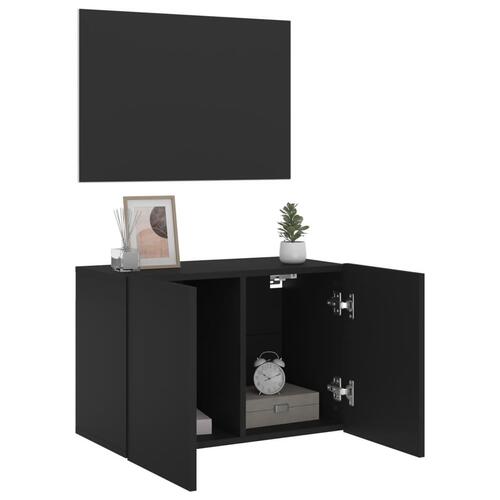 Væghængt tv-bord 60x30x41 cm sort