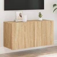 Væghængt tv-bord 80x30x41 cm sonoma-eg