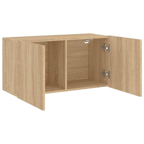 Væghængt tv-bord 80x30x41 cm sonoma-eg