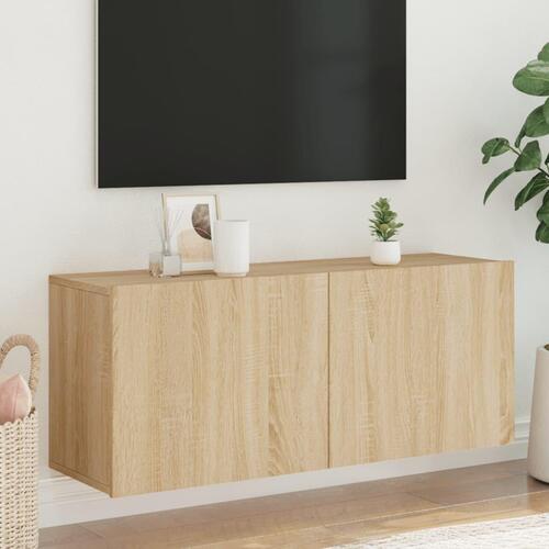 Væghængt tv-bord 100x30x41 cm sonoma-eg