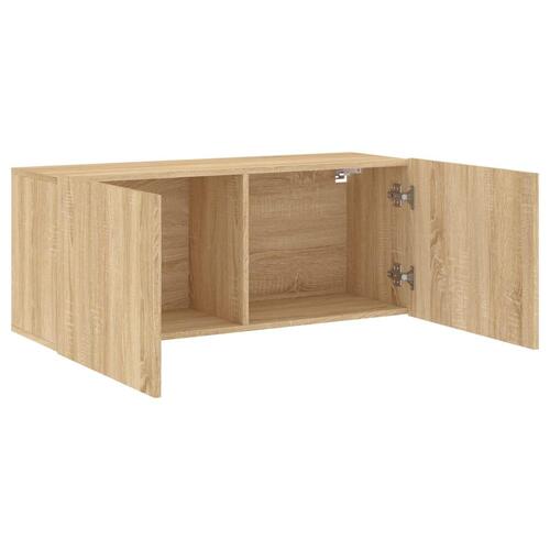 Væghængt tv-bord 100x30x41 cm sonoma-eg