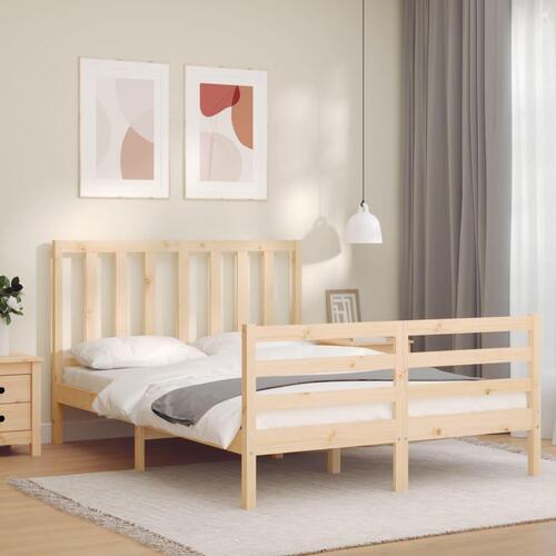 Sengeramme uden madras 140x190 cm massivt fyrretræ