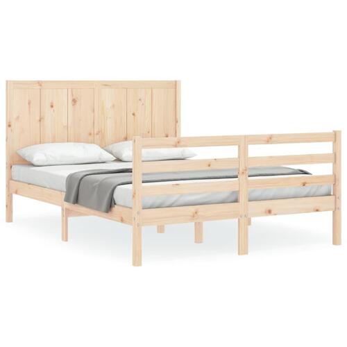 Sengeramme med sengegavl 160x200 cm massivt træ