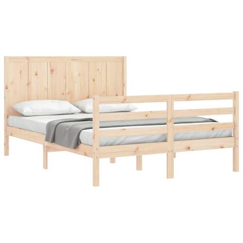 Sengeramme med sengegavl 160x200 cm massivt træ