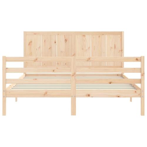 Sengeramme med sengegavl 160x200 cm massivt træ