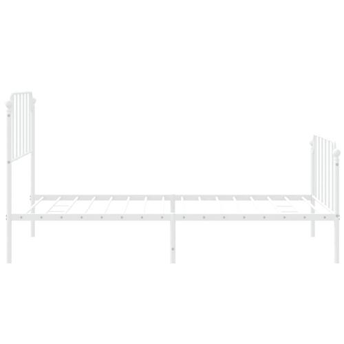 Sengeramme med sengegavl og fodgærde 107x203 cm metal hvid