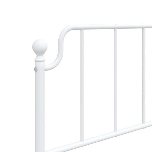 Sengeramme med sengegavl og fodgærde 107x203 cm metal hvid
