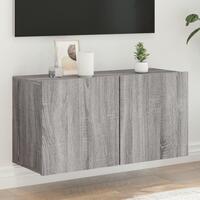 Væghængt tv-bord 80x30x41 cm grå sonoma-eg