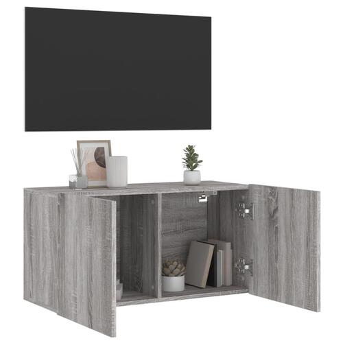 Væghængt tv-bord 80x30x41 cm grå sonoma-eg