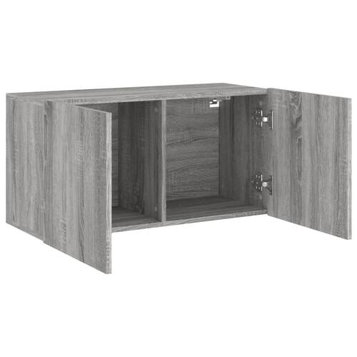 Væghængt tv-bord 80x30x41 cm grå sonoma-eg