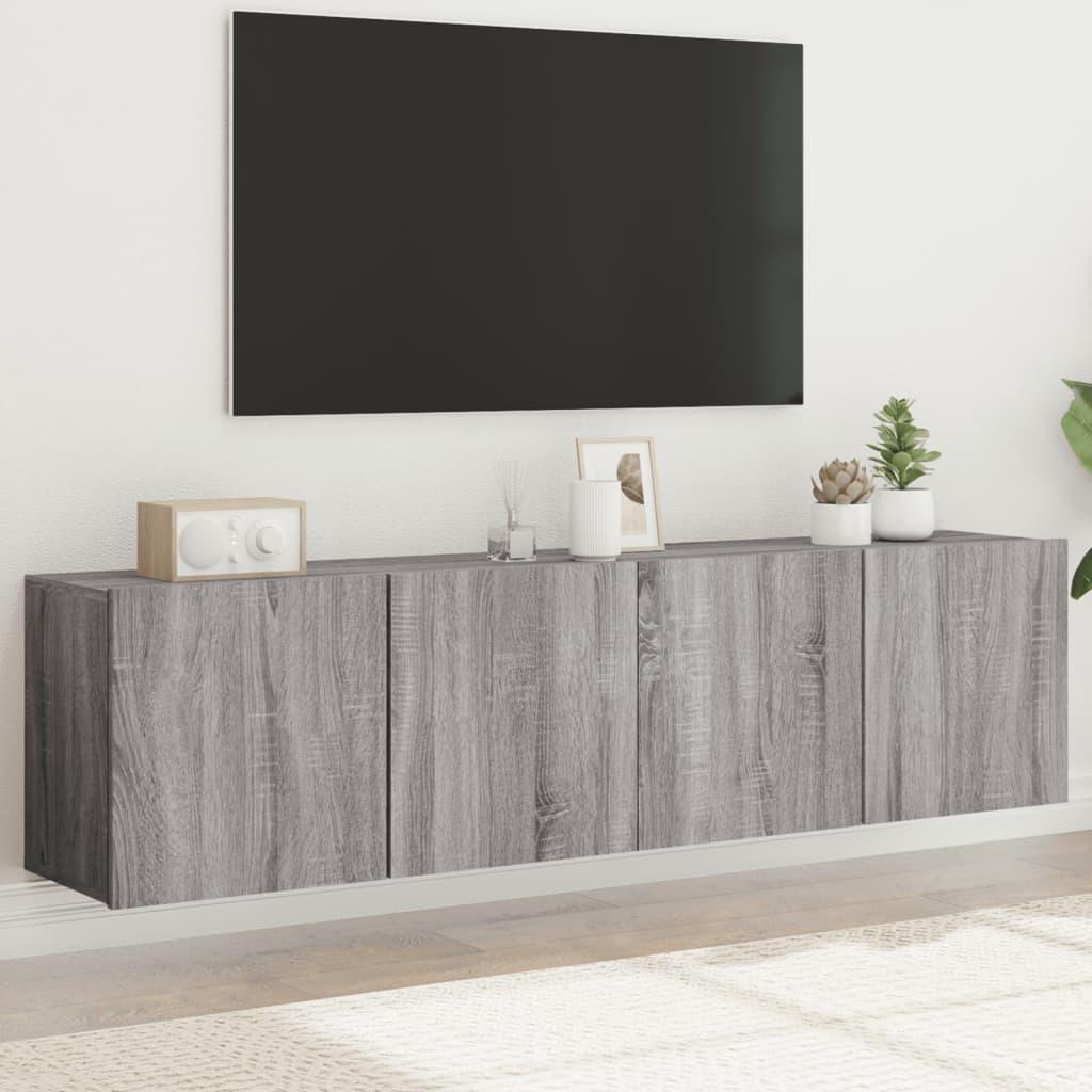 Væghængte tv-borde 2 stk. 80x30x41 cm grå sonoma-eg