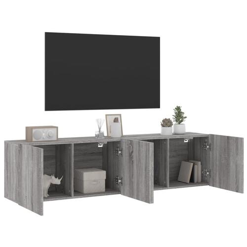 Væghængte tv-borde 2 stk. 80x30x41 cm grå sonoma-eg