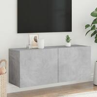 Væghængt tv-bord 100x30x41 cm betongrå