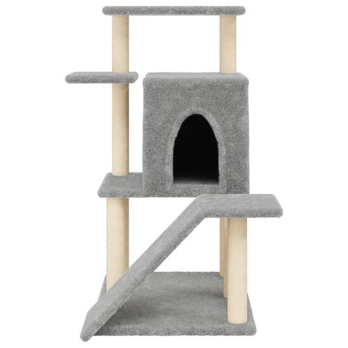 Kradsetræ med sisalkradsestolper 97 cm lysegrå