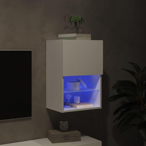 Tv-bord med LED-lys 40,5x30x60 cm hvid