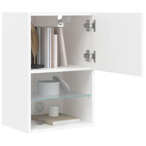 Tv-bord med LED-lys 40,5x30x60 cm hvid