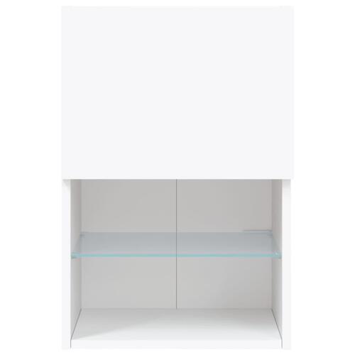 Tv-bord med LED-lys 40,5x30x60 cm hvid