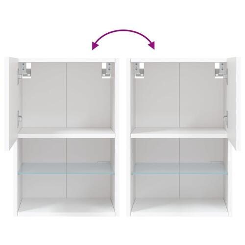 Tv-bord med LED-lys 40,5x30x60 cm hvid