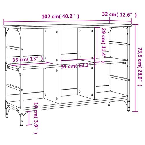 Skænk 102x32x73,5 cm konstrueret træ sonoma-eg