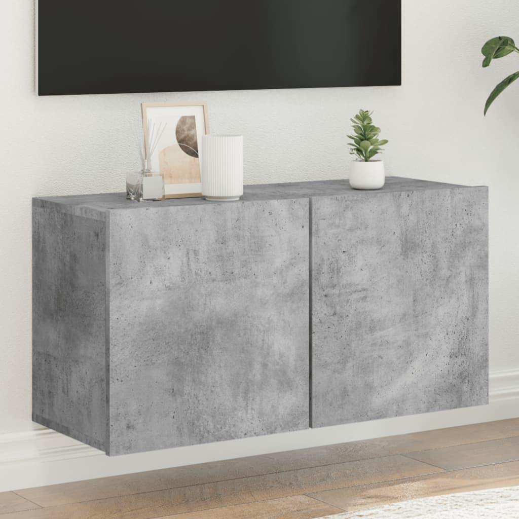 Væghængt tv-bord 80x30x41 cm betongrå