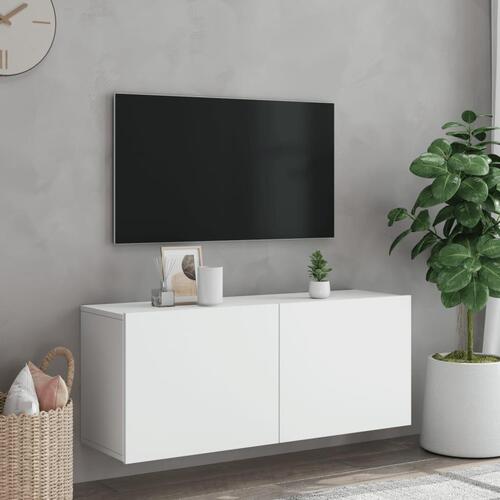 Væghængt tv-bord 100x30x41 cm hvid