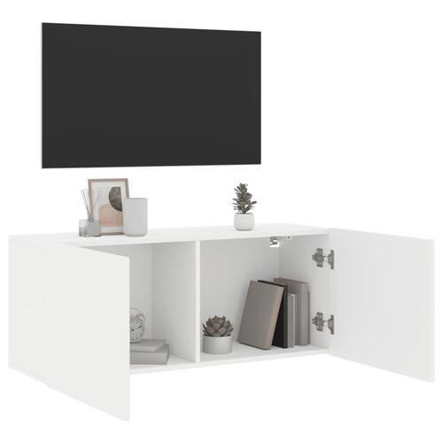 Væghængt tv-bord 100x30x41 cm hvid