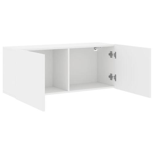Væghængt tv-bord 100x30x41 cm hvid
