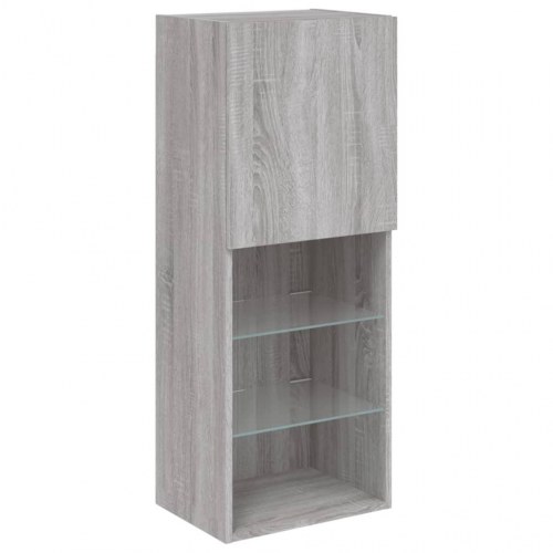 TV-bord med LED-lys 40,5 x 30 x 102 cm i grå sonoma-eg
