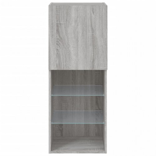 TV-bord med LED-lys 40,5 x 30 x 102 cm i grå sonoma-eg