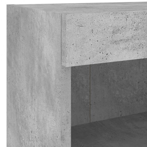 Væghængt sengebord med LED-lys - betongrå