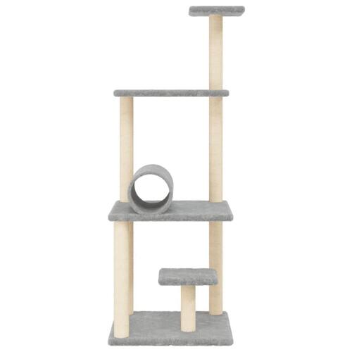 Kradsetræ med sisalstolper 136 cm lysegrå