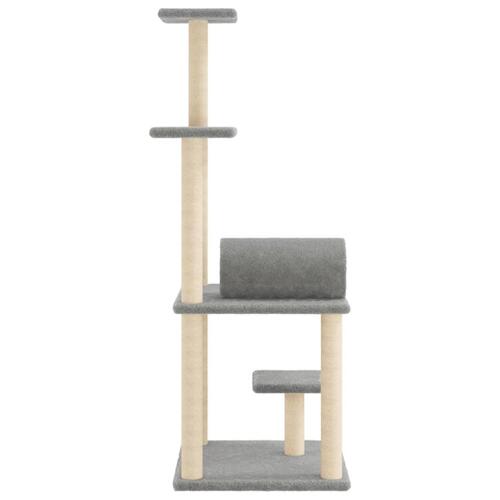 Kradsetræ med sisalstolper 136 cm lysegrå