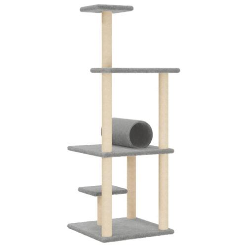 Kradsetræ med sisalstolper 136 cm lysegrå