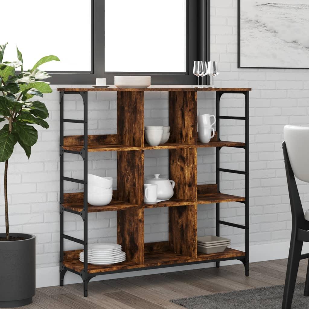 Skænk 102x32x103,5 cm konstrueret træ røget egetræsfinish billede