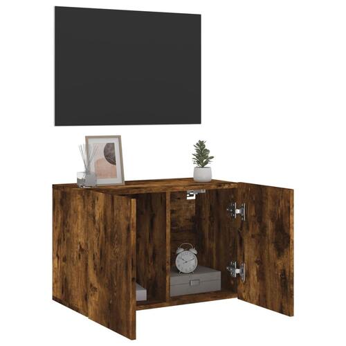 Væghængt tv-bord 60x30x41 cm røget egetræsfarve