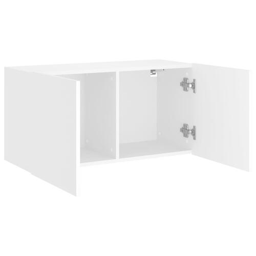 Væghængt tv-bord 80x30x41 cm hvid