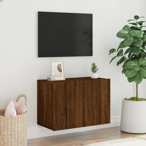 Væghængt tv-bord 60x30x41 cm brun egetræsfarve