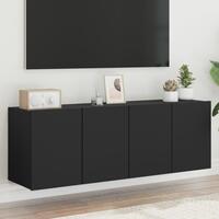 Væghængte tv-borde 2 stk. 60x30x41 cm sort