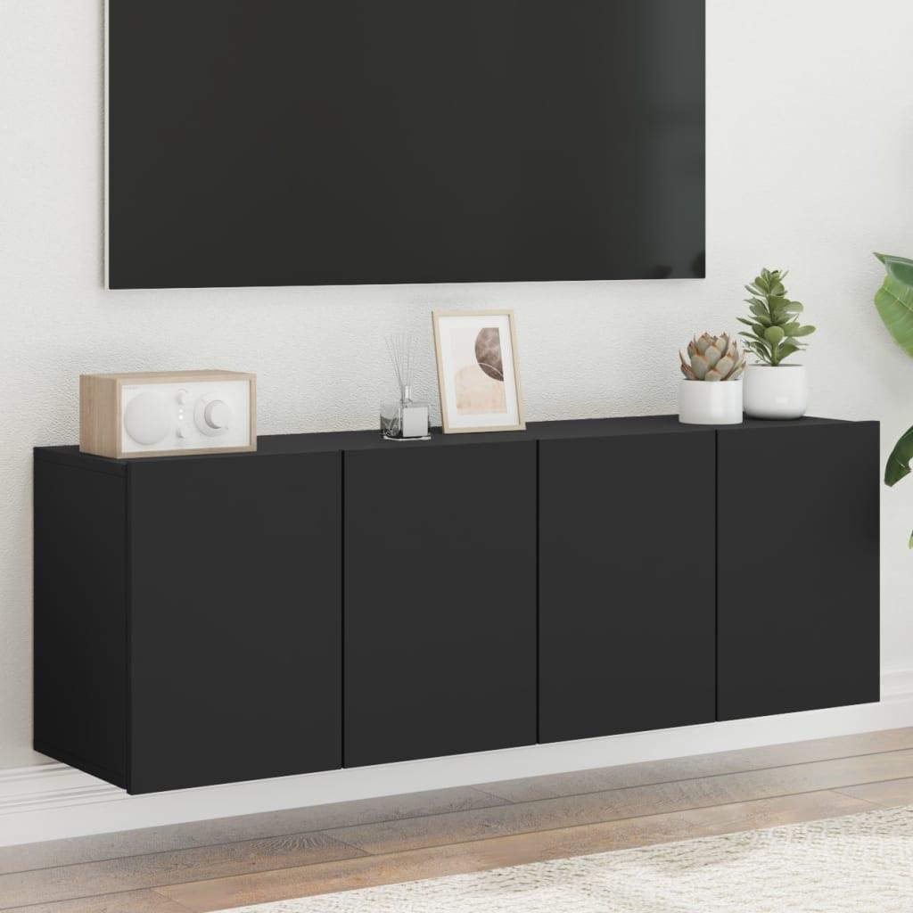 Væghængte tv-borde 2 stk. 60x30x41 cm sort