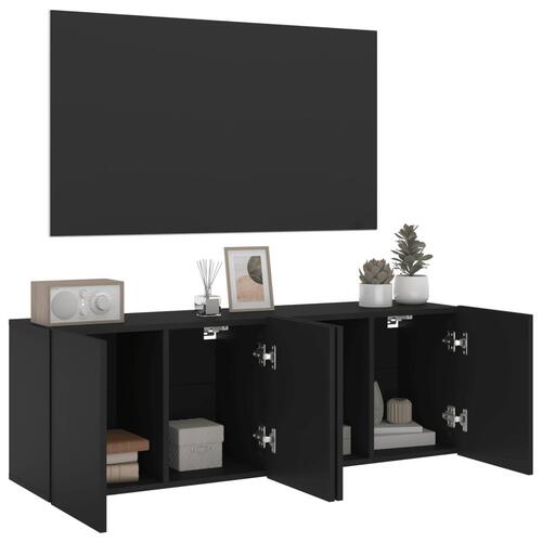 Væghængte tv-borde 2 stk. 60x30x41 cm sort