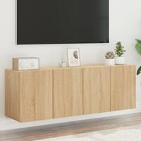 Væghængte tv-borde 2 stk. 60x30x41 cm sonoma-eg